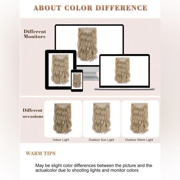 Champagne Blonde Wavy hair Extensions - Human hair blend - Picture 7 of 8